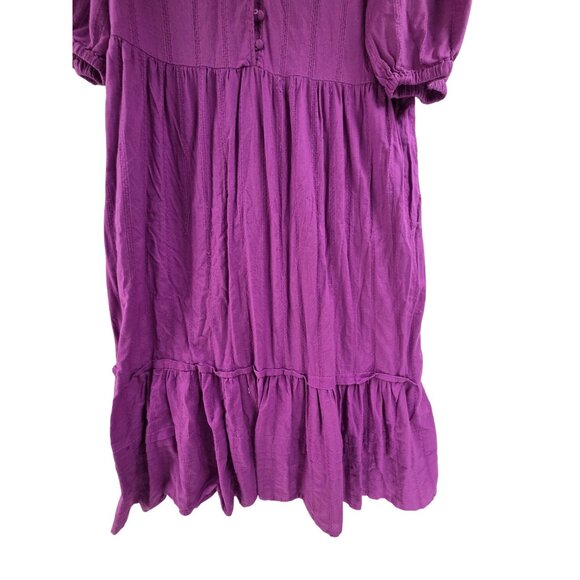 Universal Thread Women's Midi Dress Puff Elbow Sleeve Dress Purple Sz XL Casual - Picture 3 of 7